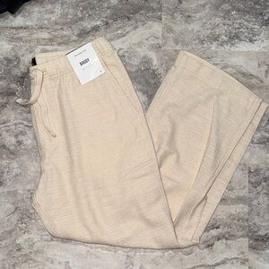 Abercrombie & Fitch Men's Baggy Drawstring Pants in Light Beige